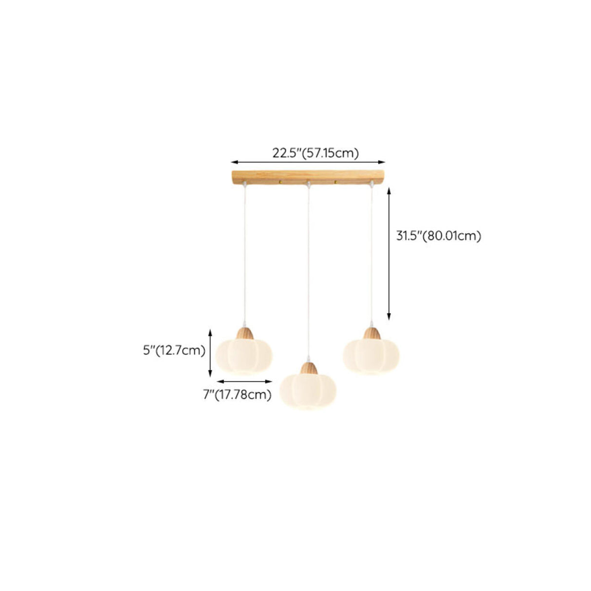 Fresh 3-Light White Pumpkin Island Pendant Light Image - 15
