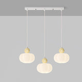 Fresh 3-Light White Pumpkin Island Pendant Light Image - 2