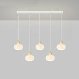 Fresh 3-Light White Pumpkin Island Pendant Light Image - 3
