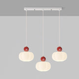Fresh 3-Light White Pumpkin Island Pendant Light Image - 5