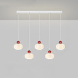 Fresh 3-Light White Pumpkin Island Pendant Light Image - 7