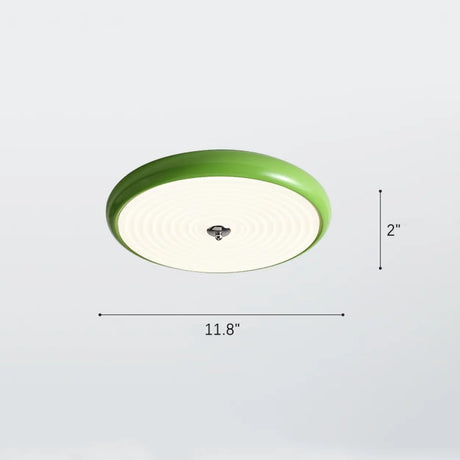 Fresh Green Round Glass LED Flush Mount Ceiling Light #size
