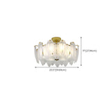 Frosted Feather Drum Crystal Semi-Flush Mount Light Image - 18