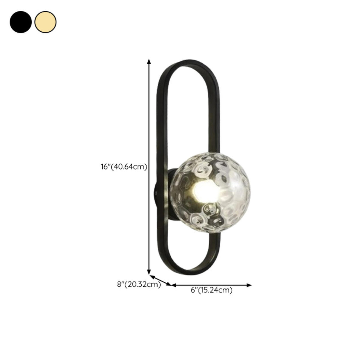 Frosted Glass Geometric Gold Frame LED Wall Sconce Image - 24