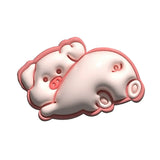 Fun Cartoon Face Oval Rubber Green Anti-Slip Area Rug Image - 5