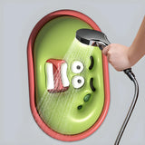 Fun Cartoon Face Oval Rubber Green Anti-Slip Area Rug Image - 7