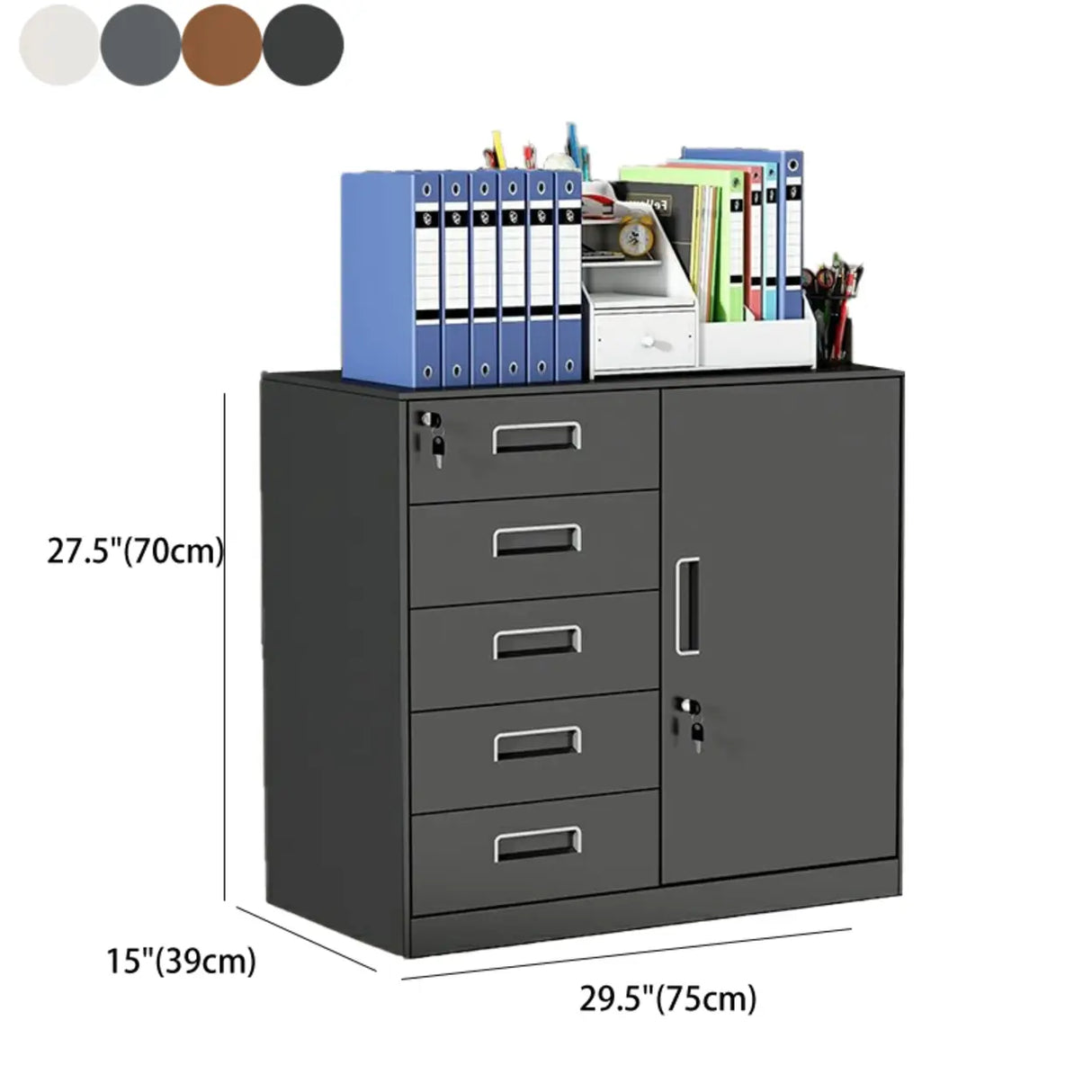 Functional Steel Vertical Filing Cabinet with Locks 