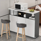 Functional Storage Console Table with Cabinets and Shelves Image - 1