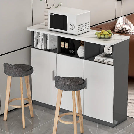 Functional Storage Console Table with Cabinets and Shelves Image - 1