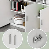 Functional Storage Console Table with Cabinets and Shelves Image - 11