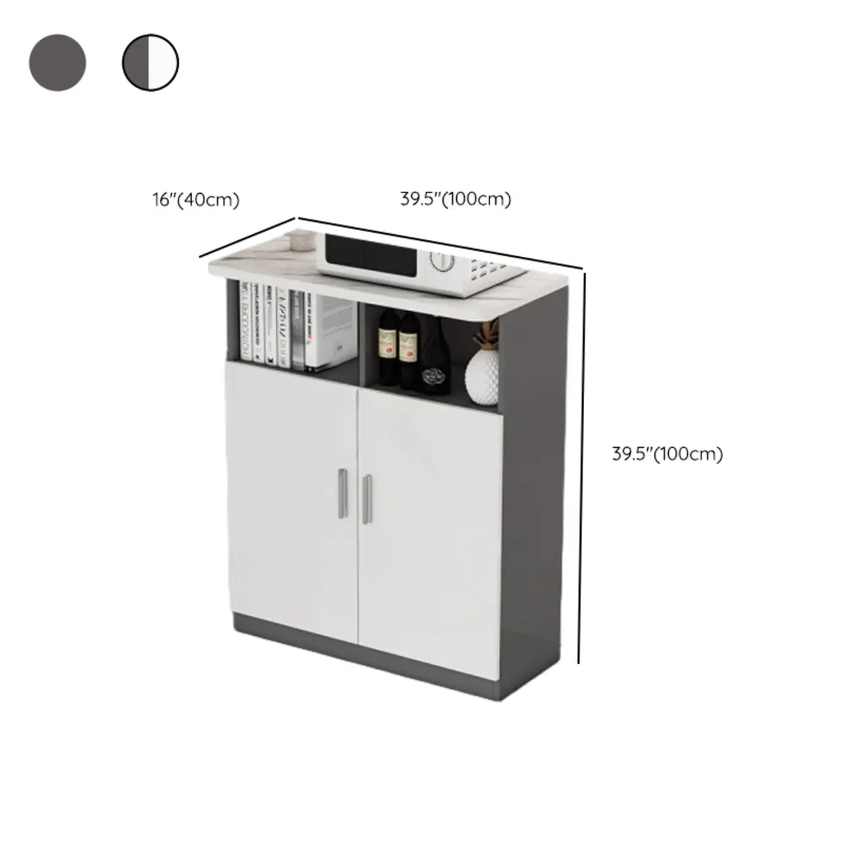 Functional Storage Console Table with Cabinets and Shelves Image - 14