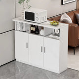 Functional Storage Console Table with Cabinets and Shelves Image - 5