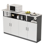 Functional Storage Console Table with Cabinets and Shelves Image - 6