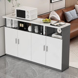 Functional Storage Console Table with Cabinets and Shelves Image - 7