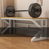 Functional White Wood Rectangle Double Computer Desk Image - 18