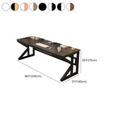 Functional White Wood Rectangle Double Computer Desk Image - 26