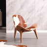 Genuine Leather Print Fixed Back Four Legs Side Chair Image - 5