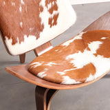 Genuine Leather Print Fixed Back Four Legs Side Chair Image - 8