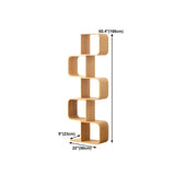 Geometric Bamboo Open Back Storage Bookcase Natural Image - 17