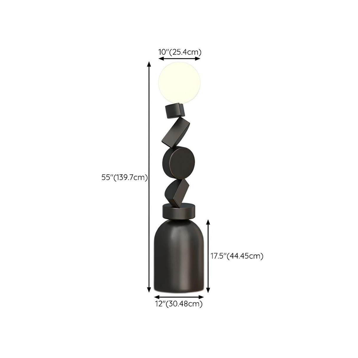 Geometric Block Stacked Modern Sculptural Floor Lamp Image - 13