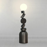 Geometric Block Stacked Modern Sculptural Floor Lamp Image - 3