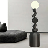 Geometric Block Stacked Modern Sculptural Floor Lamp Image - 7