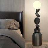 Geometric Block Stacked Modern Sculptural Floor Lamp Image - 9
