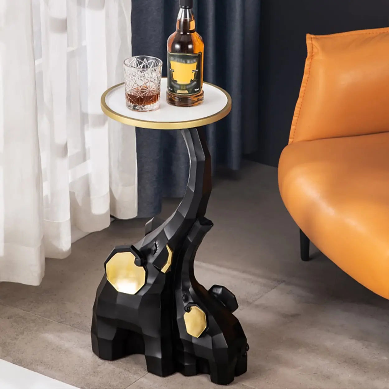 Geometric Elephant Sculptural End Table Image - 9