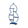 Geometric Floor Metal Gourd Rolling Plant Stand Blue Image - 11
