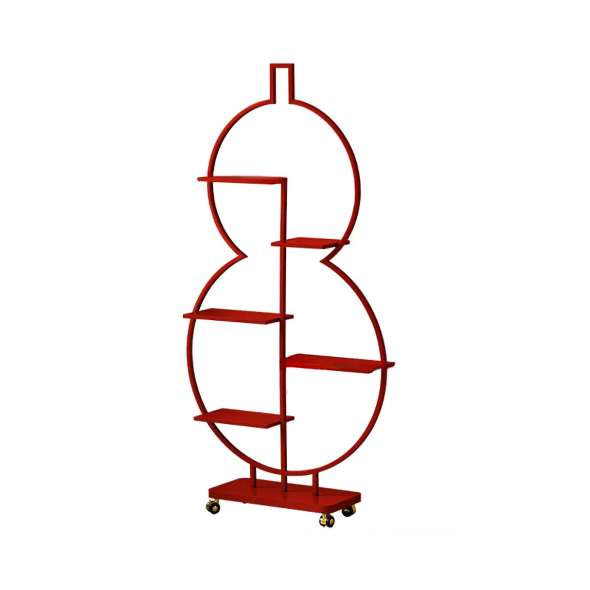 Geometric Floor Metal Gourd Rolling Plant Stand Blue Image - 2