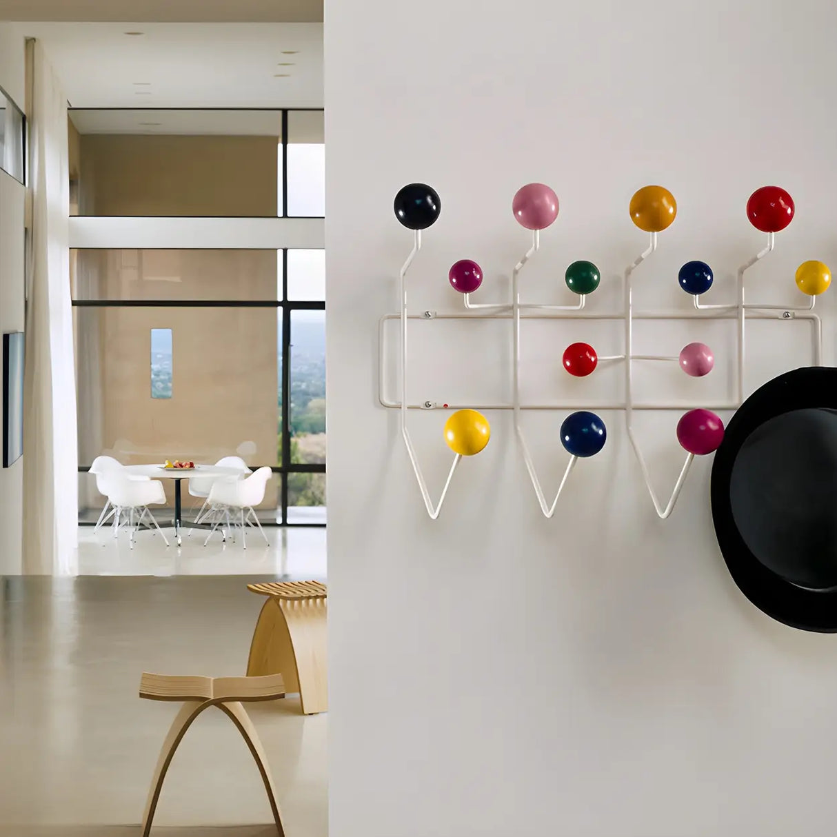 Geometric Metal Large Wall Mounted Coat Rack with Hooks Image - 4