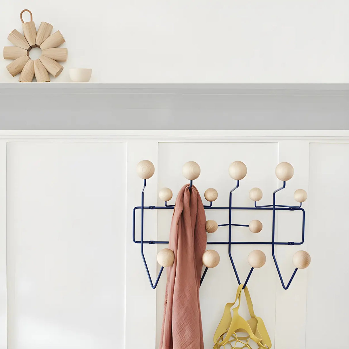 Geometric Metal Large Wall Mounted Coat Rack with Hooks Image - 7