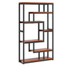 Geometric Metal Wood Black Large Open Back Bookcase Image - 3