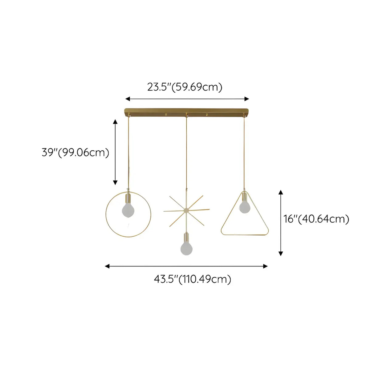 Geometric Modern Gold Island Pendant Light Fixtures 
