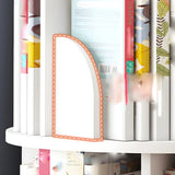 Geometric Open Storage Wood Rotating Round Bookshelf Image - 16