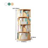 Geometric Open Storage Wood Rotating Round Bookshelf Image - 26