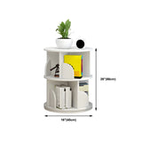Geometric Vertical Wood Modern Rotatable Round Bookcase #size