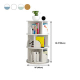 Geometric Vertical Wood Modern Rotatable Round Bookcase Image - 36