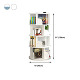 Geometric Vertical Wood Modern Rotatable Round Bookcase Image - 40