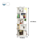 Geometric Vertical Wood Modern Rotatable Round Bookcase Image - 41