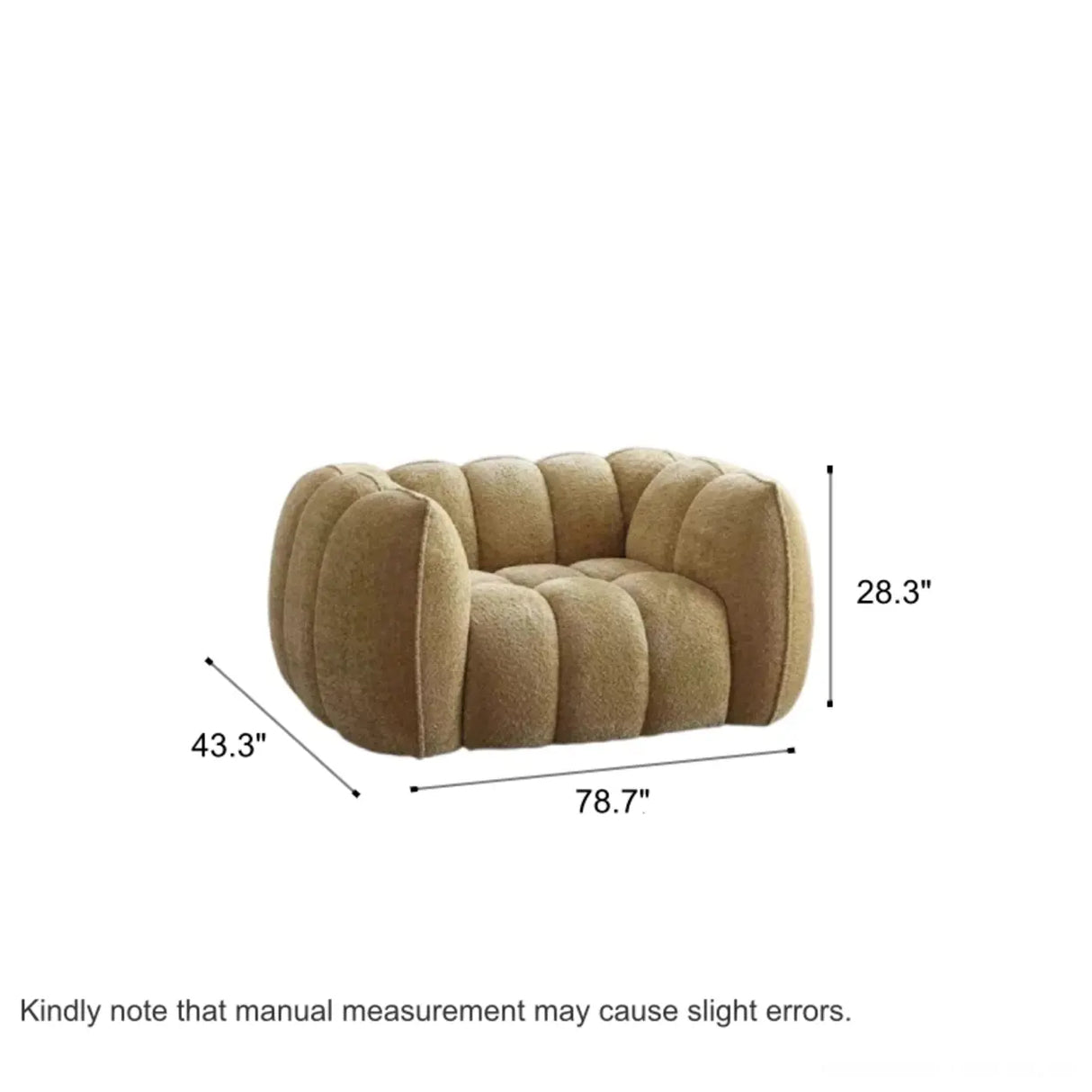 Ginger Sherpa Fleece Pumpkin Compressed Modular Sofa Image - 10
