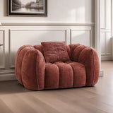 Ginger Sherpa Fleece Pumpkin Compressed Modular Sofa Image - 2