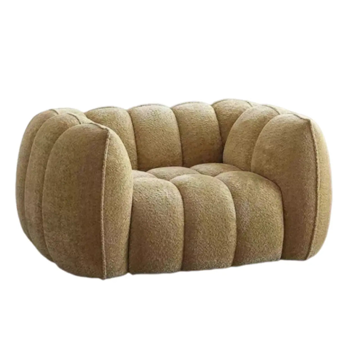 Ginger Sherpa Fleece Pumpkin Compressed Modular Sofa Image - 5