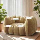 Ginger Sherpa Fleece Pumpkin Compressed Modular Sofa Image - 8