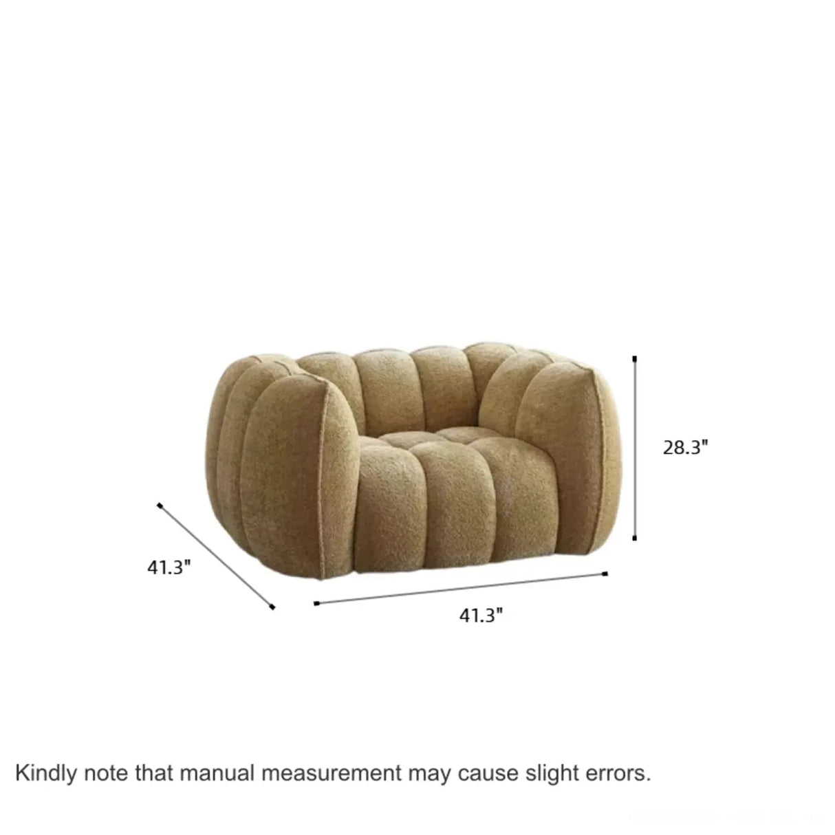 Ginger Sherpa Fleece Pumpkin Compressed Modular Sofa 