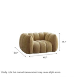 Ginger Sherpa Fleece Pumpkin Compressed Modular Sofa #size