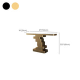 Glam Abstract Gold Metal Console Table with Stone Top #size