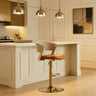 Glam Adjustable Faux Leather Swivel Open Back Bar Stool Image - 5