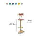 Glam Adjustable Swivel Fabric Bow-knot Back Bar Stool #size