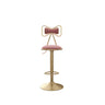 Glam Adjustable Swivel Fabric Bow-knot Back Bar Stool Image - 2